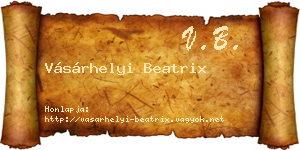Vásárhelyi Beatrix névjegykártya