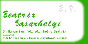 beatrix vasarhelyi business card